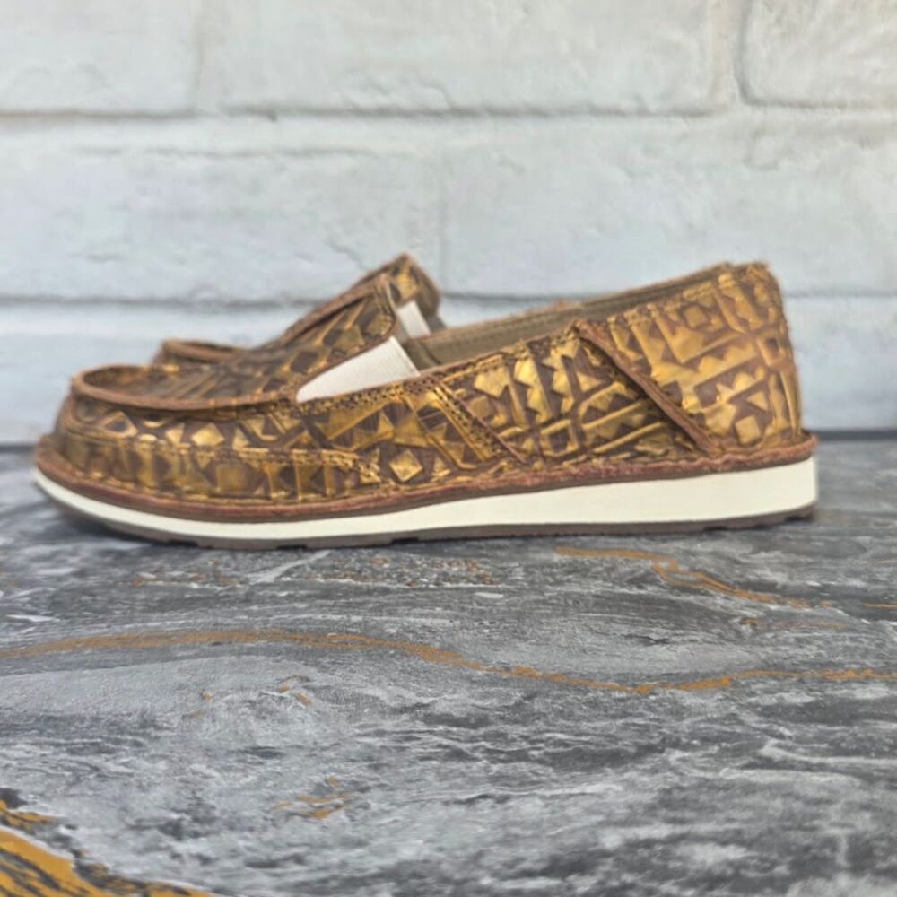Ariat Women's Cruiser Copper Blanket Tooled Leather Slip On Loafers Shoes 8B - Picture 2 of 8